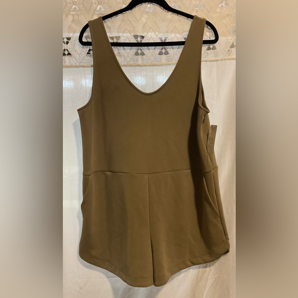 Women’s Sandwash Mini Romper-Olive Green large - Picture 2 of 5